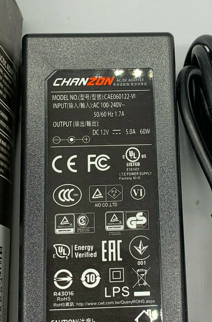 New Chanzon 12V 5A 60W CAE60122-VI AC DC Power Supply Adapter